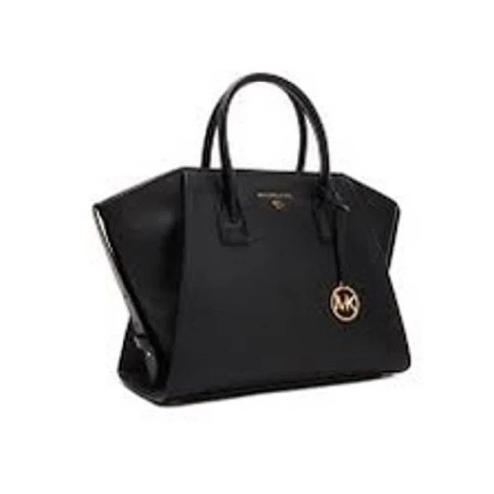 MICHAEL MICHAEL KORS Avril Extra-Large Leather Top-Zip Tote Bag black gold